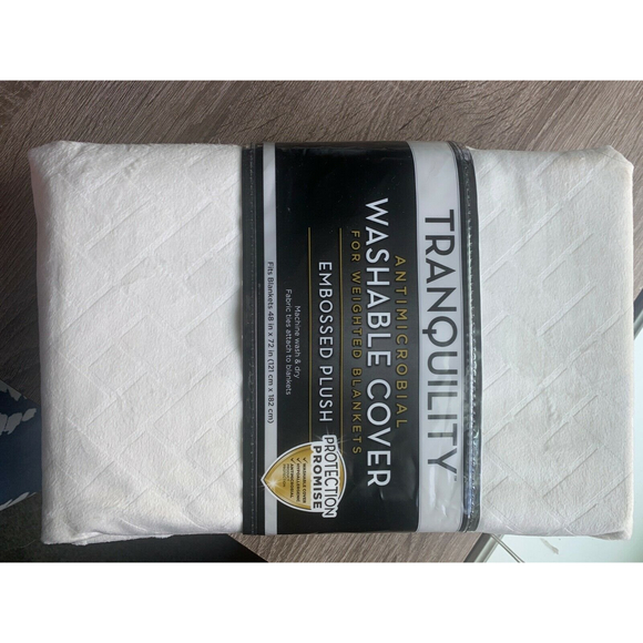 NEW - Tranquility Embossed Plush Washable COVER for Weighted Blankets - Ivory - Picture 4 of 4